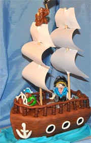 Pirate ship cake